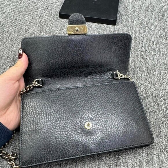 GUCCI Interlocking Black Leather Shoulder Bag 318-012725 - Picture 10 of 16